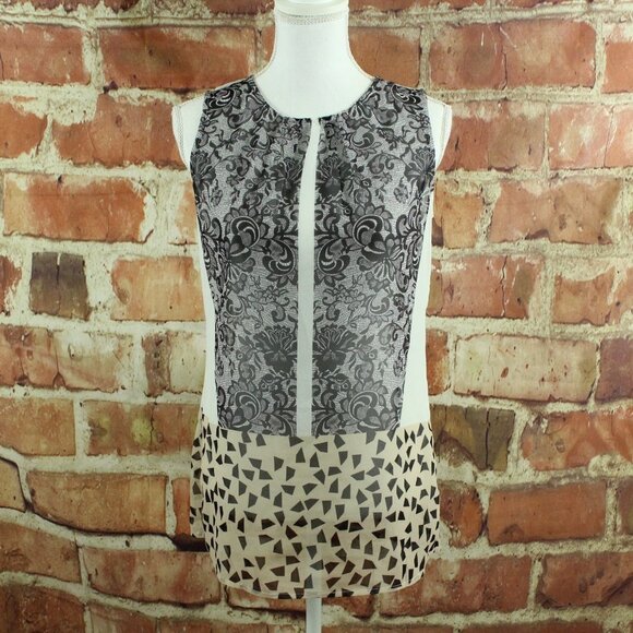 CABI Ladylike Tunic Sleeveless Blouse Print #938 - Picture 4 of 9